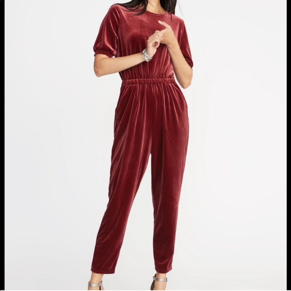 Old navy velvet jumpsuit